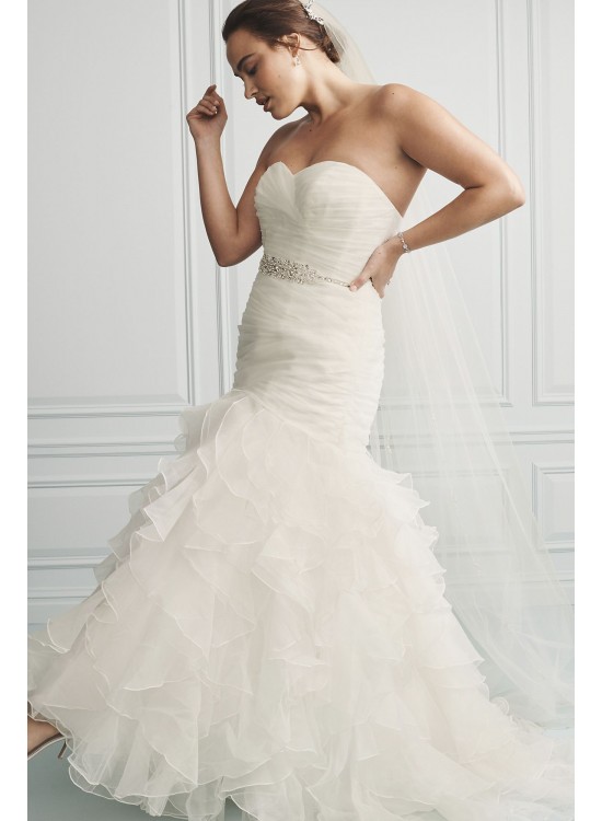 Ruffled Organza Plus Size Mermaid Wedding Dress  Collection 9WG3832