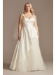 Satin Asymmetric Tulle Hem Plus Size Wedding Dress  9WG4006