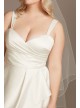 Satin Asymmetric Tulle Hem Plus Size Wedding Dress  9WG4006