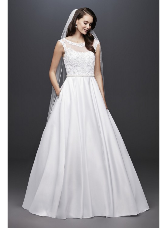 Satin Cap Sleeve Ball Gown Wedding Dress  Collection WG3900