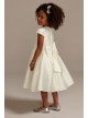 Satin Cap Sleeve Flower Girl Dress with Bow Sash  OP273