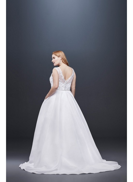 Satin Cap Sleeve Plus Size Ball Gown Wedding Dress  Collection 9WG3900