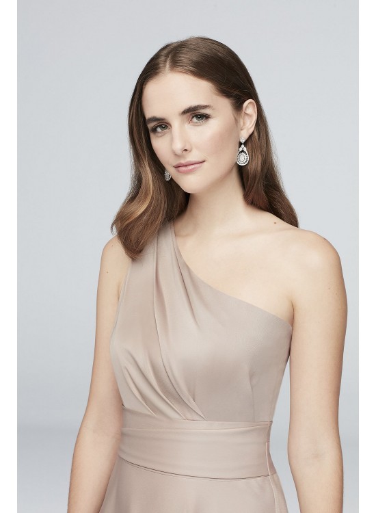 Satin Crepe One-Shoulder Bridesmaid Dress  OC290063