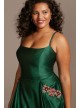 Satin Double Strap Floral Pockets Plus Size Gown Blondie Nites 2129BNW