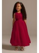 Satin Flower Girl Dress with Tulle Skirt  S1038