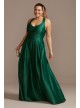 Satin Halter Plus Size Gown with Bow Back Detail City Triangles 5752TP9W