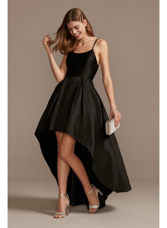 Satin High-Low Banded Dress with Spaghetti Straps Speechless X44272QB4