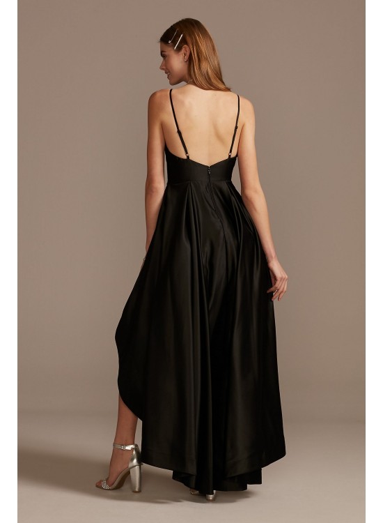 Satin High-Low Banded Dress with Spaghetti Straps Speechless X44272QB4