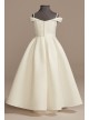 Satin Off-the-Shoulder Flower Girl Dress with Pock DB Studio WG1428