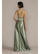 Satin Prom Gown with Embellished Illusion Waist Jules and Cleo WBM2776