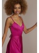 Satin Spaghetti Strap A-Line Prom Dress Jules and Cleo D24NY22005