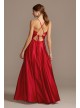 Satin Spaghetti Strap Ball Gown with Pockets Blondie Nites 2297BN