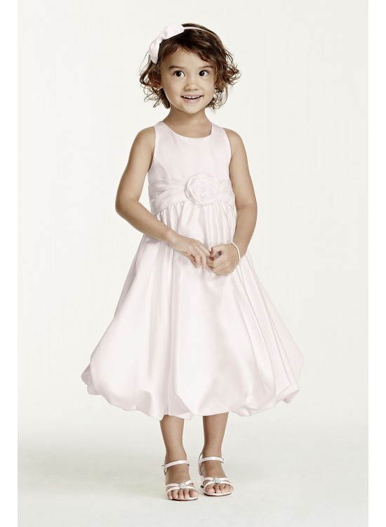 Satin Tank Bubble Dress with Flower Detail  KP1311