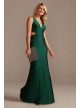 Satin V-Neck Sheath Gown with Waist Cutouts  D24NY005