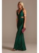 Satin V-Neck Sheath Gown with Waist Cutouts  D24NY005