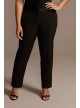 Satin Waistband Fitted Plus Size Suit Pants  9WG4001