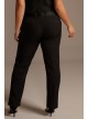 Satin Waistband Fitted Plus Size Suit Pants  9WG4001