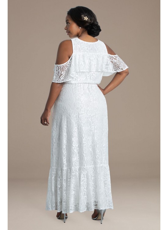 Savannah Lace Cold Shoulder Plus Size Wedding Gown Kiyonna 19210901