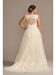 Scallop V-Neck Lace Tulle Plus Size Wedding Dress  Collection 4XL9WG3850