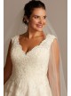 Scallop V-Neck Lace Tulle Plus Size Wedding Dress  Collection 4XL9WG3850