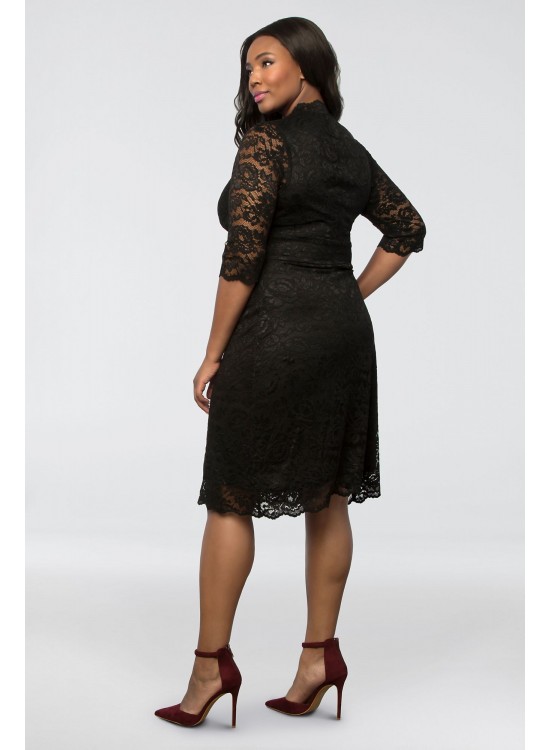 Scalloped Boudoir Lace Plus Size Cocktail Dress Kiyonna 12060902