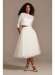 Scalloped Lace 3/4 Sleeve Wedding Separates Top DB Studio DS150847