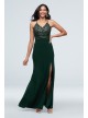 Scalloped Lace Dress with Banded Illusion Waist Morgan and Co 12714