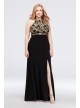 Scalloped Lace Halter Plus Size Dress with Cutout Morgan and Co 12444W