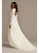 Scalloped Lace Long Sleeve Open Back Wedding Dress  Collection WG3987