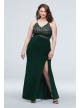 Scalloped Lace Plus Size Dress with Banded Waist Morgan and Co 12714W