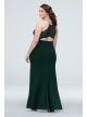 Scalloped Lace Plus Size Dress with Banded Waist Morgan and Co 12714W