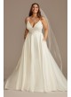 Scalloped Lace Satin Plus Size Wedding Dress DB Studio 9WG4034