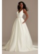 Scalloped Lace Satin Spaghetti Strap Wedding Dress DB Studio WG4034