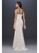 Scalloped Lace Split-Front Sheath Wedding Dress Galina WG3948