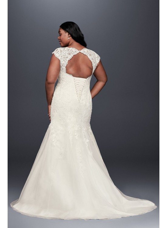 Scalloped Lace Trumpet Plus Size Wedding Dress  Collection 9WG3898