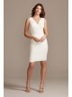 Scalloped Lace V-Neck Sheath Knee-Length Dress DB Studio 650736