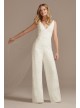 Scalloped Lace V-Neck Tank Wide-Leg Jumpsuit  SDWG0931