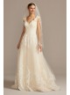 Scalloped Lace and Tulle Petite Wedding Dress  Collection 7WG3850