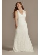 Scalloped Stretch Lace Halter Plus Wedding Dress DB Studio 9WG4047