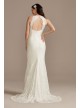 Scalloped Stretch Lace Halter Tall Wedding Dress DB Studio 4XLWG4047