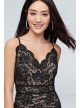 Scalloped Trim Glitter Lace Spaghetti Strap Dress Morgan and Co 12718