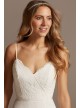 Scalloped V-Neck Corded Lace Bodice A-Line Dress DB Studio SDWG0801