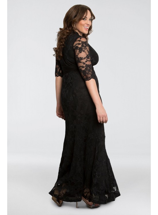 Screen Siren V-Neck Lace Plus Size Gown Kiyonna 13130902