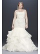 Scroll Lace Trumpet Plus Size Wedding Dress  8CWG769