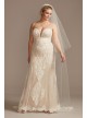 Scroll and Lace Mermaid Plus Size Wedding Dress  8CWG878