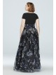 Seamed Cap Sleeve Gown with Floral Organza Skirt Ignite 7441139