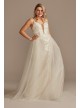 Sequin Applique Wedding Dress with Removable Train  SWG882