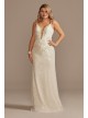 Sequin Applique Wedding Dress with Removable Train  SWG882