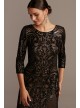 Sequin Brocade Embellished 3/4 Sleeve Dress Alex Evenings 8196609