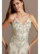 Sequin Damask Pattern Spaghetti Strap Gown Betsy and Adam A22203